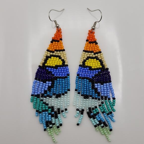 Dusk to Dawn Boho Beaded Earrings - Picture 3 of 3